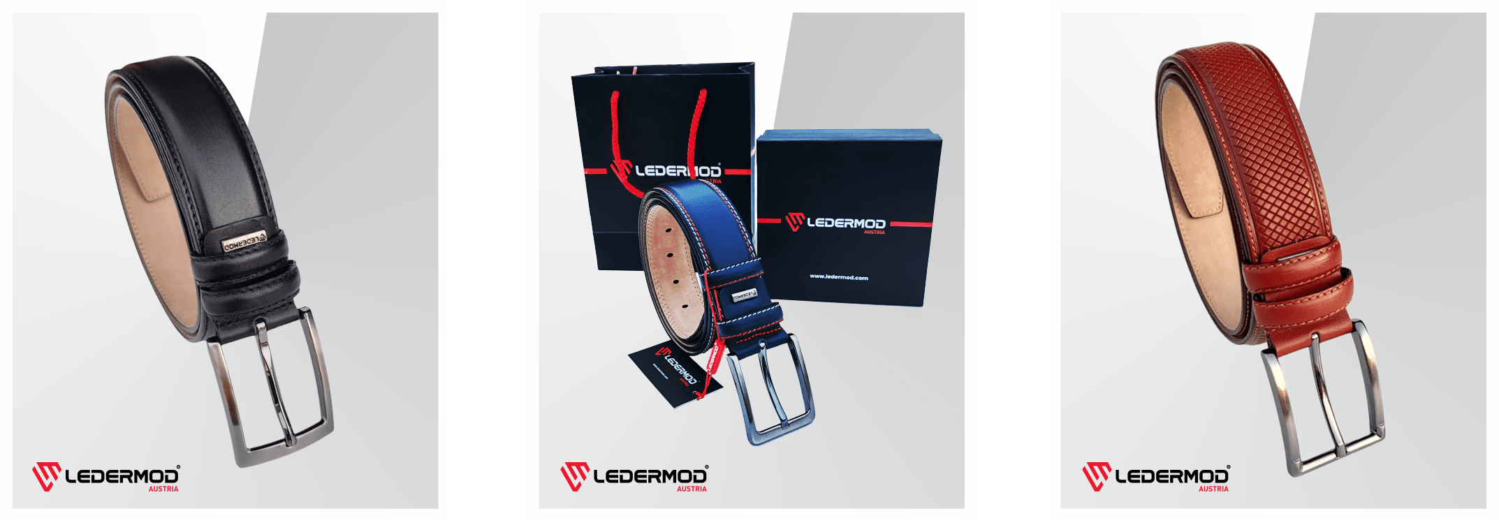 Ledermod Drei Ledergürtel